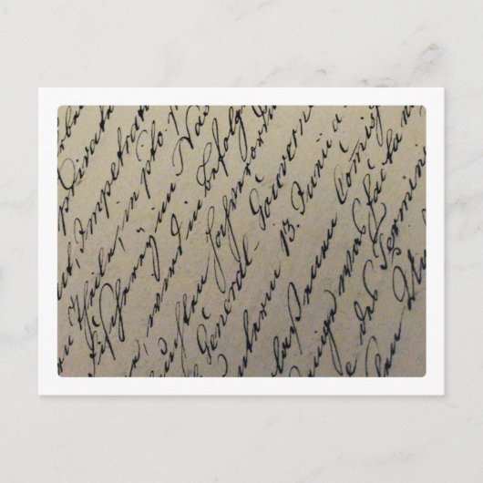 Carte Postale Écriture manuscrite à l'ancienne (Devant)