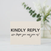 Carte Postale Écriture manuscrite décontractée Crème Réponse Cha (Debout devant)