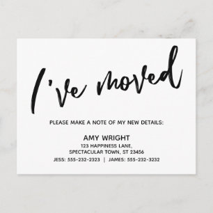 Carte Postale Écriture manuscrite décontractée Simple J'ai dépla