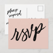 Carte Postale Écriture manuscrite décontractée simple rose (Devant / Derrière)