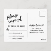 Carte Postale Écriture manuscrite décontractée simple rose (Dos)