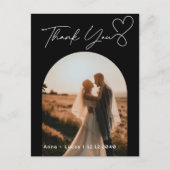 Carte Postale Écriture manuscrite Élégant mariage Merci photo (Devant)