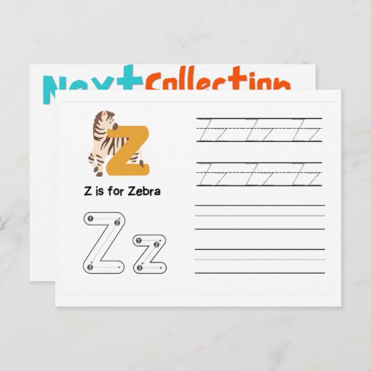 Carte Postale Écriture manuscrite FlashCards pour la maternelle (Devant / Derrière)