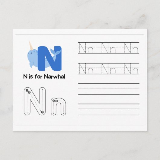 Carte Postale Écriture manuscrite FlashCards pour la maternelle  (Devant)