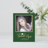Carte Postale Écriture manuscrite Gold & Dark Green Graduation M (Debout devant)