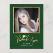 Carte Postale Écriture manuscrite Gold & Dark Green Graduation M (Devant)
