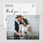 Carte Postale Écriture Manuscrite Mariage Notre Aventure Merci (Devant / Derrière)