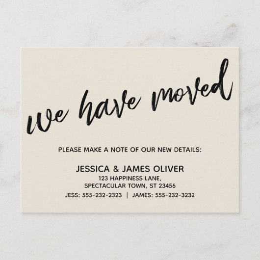 Carte Postale Écriture manuscrite Simple Nous avons déplacé la c (Devant)