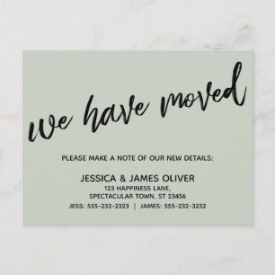 Carte Postale Écriture manuscrite Simple Nous avons déplacé la t