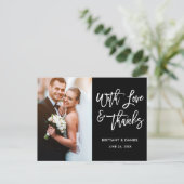 Carte Postale Écriture moderne au pinceau Amour et Merci Mariage (Debout devant)