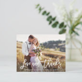 Carte Postale Écriture moderne au pinceau Amour Merci | Photo de (Debout devant)