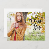 Carte Postale Écriture moderne au pinceau Remerciement de fin d' (Devant / Derrière)