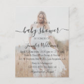 Carte Postale écriture moderne baby shower photo invitation (Devant)