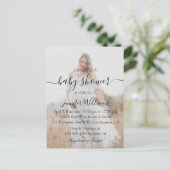 Carte Postale écriture moderne baby shower photo invitation (Debout devant)