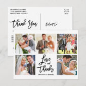 Carte Postale Écriture Moderne Pinceau Mariage Amour Merci 5 Pho (Devant / Derrière)