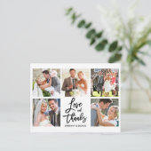 Carte Postale Écriture Moderne Pinceau Mariage Amour Merci 5 Pho (Debout devant)