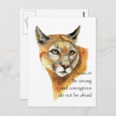 Carte Postale Écriture Motivationnelle Joshua Cougar Art animal (Devant / Derrière)