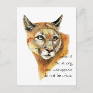 Carte Postale Écriture Motivationnelle Joshua Cougar Art animal