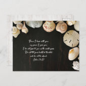 Carte Postale Écriture Paix Coquillages de confort Bois (Devant / Derrière)