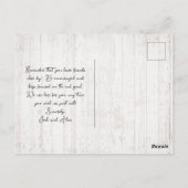 Carte Postale Écriture Paix Coquillages de confort Bois (Dos)