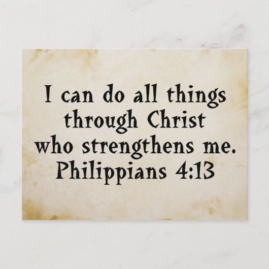 Carte Postale Écriture Phil 4:13 (Devant)