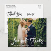 Carte Postale Écriture Pinceau Mariage Photo Amour et Remercieme (Devant / Derrière)