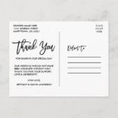 Carte Postale Écriture Pinceau Rustique Bleu Bois Amour Merci Ma (Dos)