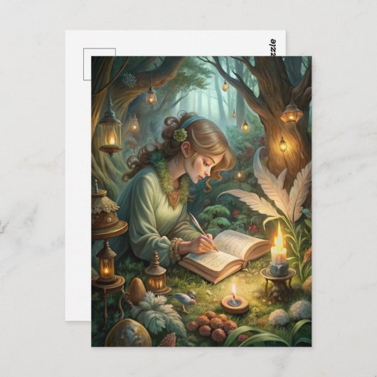 Carte Postale Écriture Pixie Girl (Devant / Derrière)