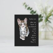 Carte Postale Écriture Psaume 61:2 Encourageant Aquarelle Chat (Debout devant)