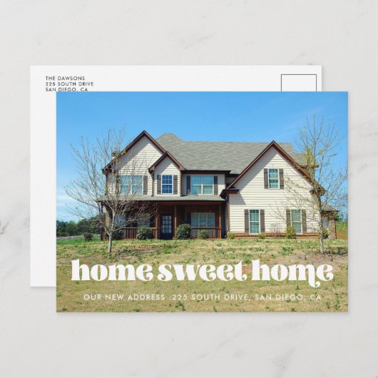 Carte Postale Écriture rétro Accueil douce maison mobile (Devant / Derrière)