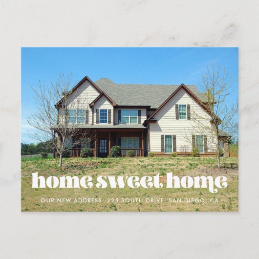 Carte Postale Écriture rétro Accueil douce maison mobile (Devant)