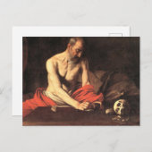 Carte Postale Écriture Saint Jérôme - Caravaggio (Devant / Derrière)