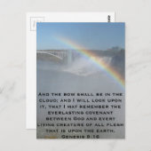 Carte Postale Écriture sainte de bible d'arc-en-ciel (Devant / Derrière)