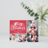 Carte Postale écriture stylisée moderne collage photo noël (Debout devant)