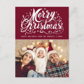 Carte Postale écriture stylisée unique moderne noël (Devant)