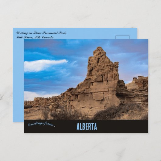 Carte Postale Écriture sur Stone Provincial Park Alberta (Devant / Derrière)