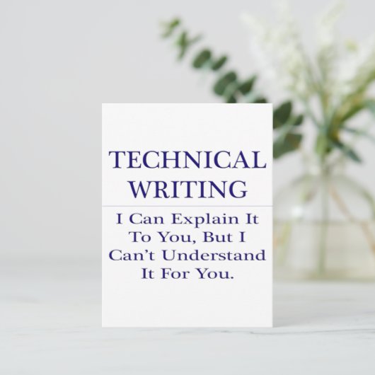 Carte Postale Écriture technique .. Expliquer ne pas comprendre (Debout devant)