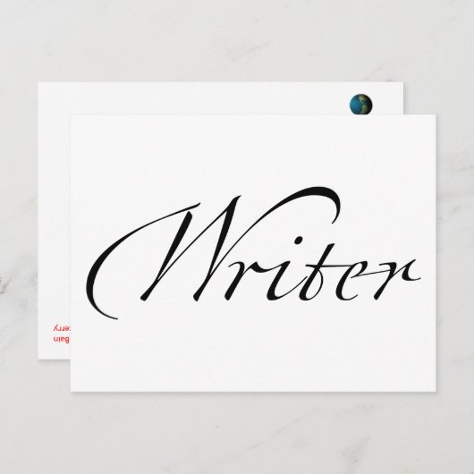 Carte Postale Écrivain (Devant / Derrière)