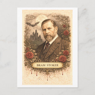 Carte Postale Écrivain de style vintage Bram Stoker
