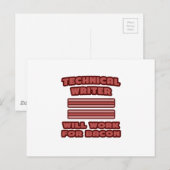 Carte Postale Écrivain technique .. Fonctionnera pour Bacon (Devant / Derrière)