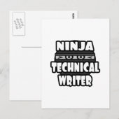 Carte Postale Écrivain technique Ninja (Devant / Derrière)