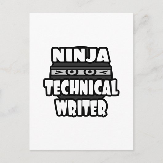 Carte Postale Écrivain technique Ninja (Devant)