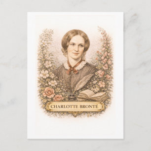 Carte Postale Écrivaine Charlotte Bronte de style vintage