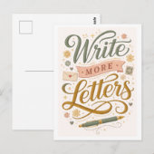 Carte Postale Écrivez Plus De Lettres (Devant / Derrière)