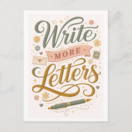 Carte Postale Écrivez Plus De Lettres (Devant)