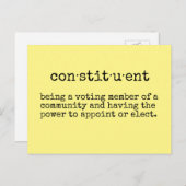 Carte Postale Écrivez votre représentant constitutif (Devant / Derrière)