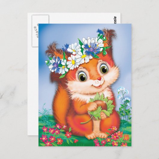 Carte Postale écureuil (Devant / Derrière)