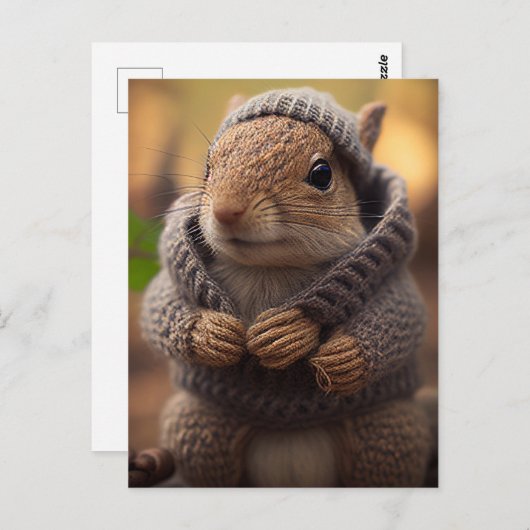 Carte Postale Écureuil (Devant / Derrière)