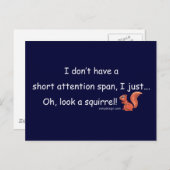 Carte Postale Écureuil à courte attention (Devant / Derrière)