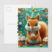 Carte Postale Écureuil adorable d'anniversaire (Devant / Derrière)